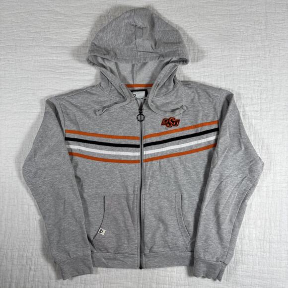 Oklahoma State University OSU Full Zip Sweatshirt Colosseum Women's‎ L Grey Y2K - Picture 1 of 7